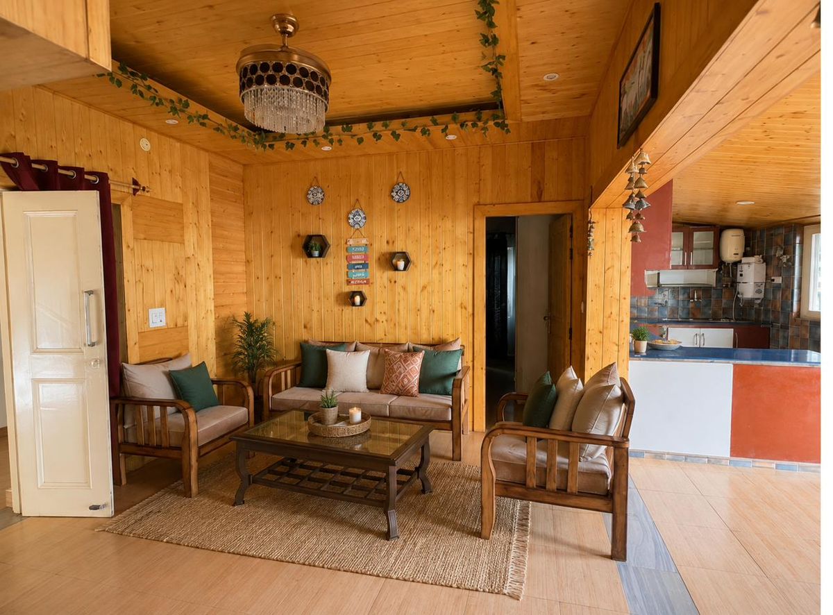 The living room in the evening